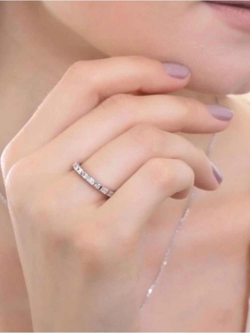 Sterling Silver Cubic Zirconia Eternity Band - Picture 4 of 9